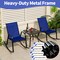 2-Piece Outdoor Rocking Chair Set with Metal Frame and Breathable Fabric Seat for Patio or Porch